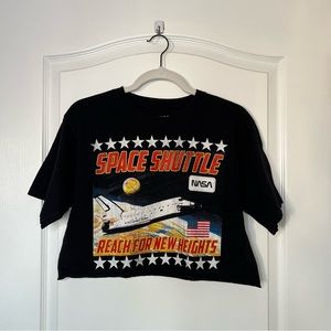 NASA Space Shuttle Graphic Tee Crop Top